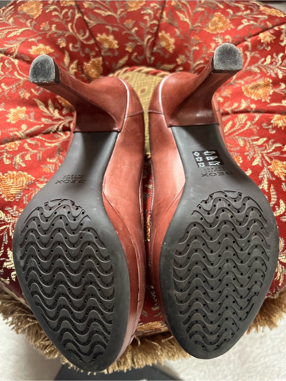 Geox Beautiful Brown/Tan Leather Open Toe Heels - Picture 2 of 12